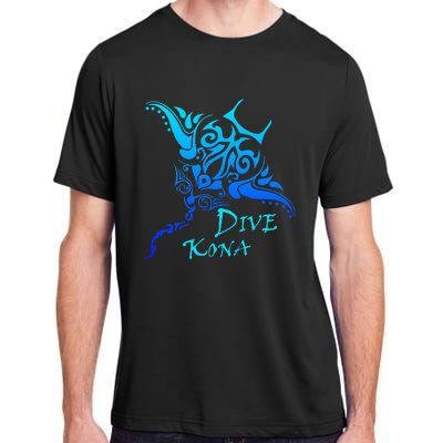 Dive Kona Hawaii Tribal Stingray Polynesian Tattoo Adult ChromaSoft Performance T-Shirt