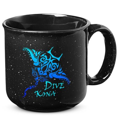 Dive Kona Hawaii Tribal Stingray Polynesian Tattoo 15oz Campfire Ceramic Mug