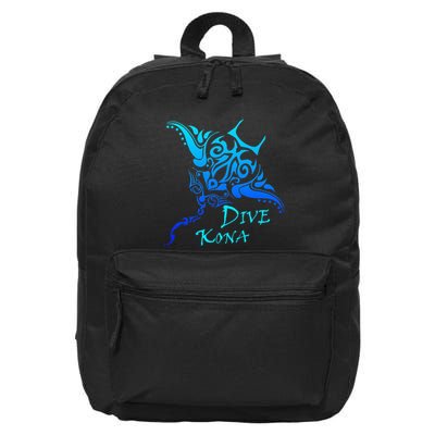 Dive Kona Hawaii Tribal Stingray Polynesian Tattoo 16 in Basic Backpack