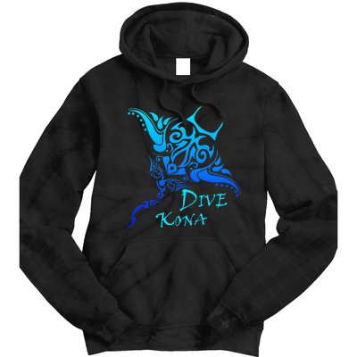 Dive Kona Hawaii Tribal Stingray Polynesian Tattoo Tie Dye Hoodie