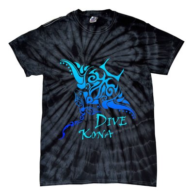 Dive Kona Hawaii Tribal Stingray Polynesian Tattoo Tie-Dye T-Shirt