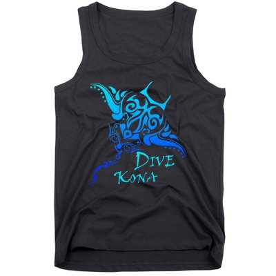 Dive Kona Hawaii Tribal Stingray Polynesian Tattoo Tank Top