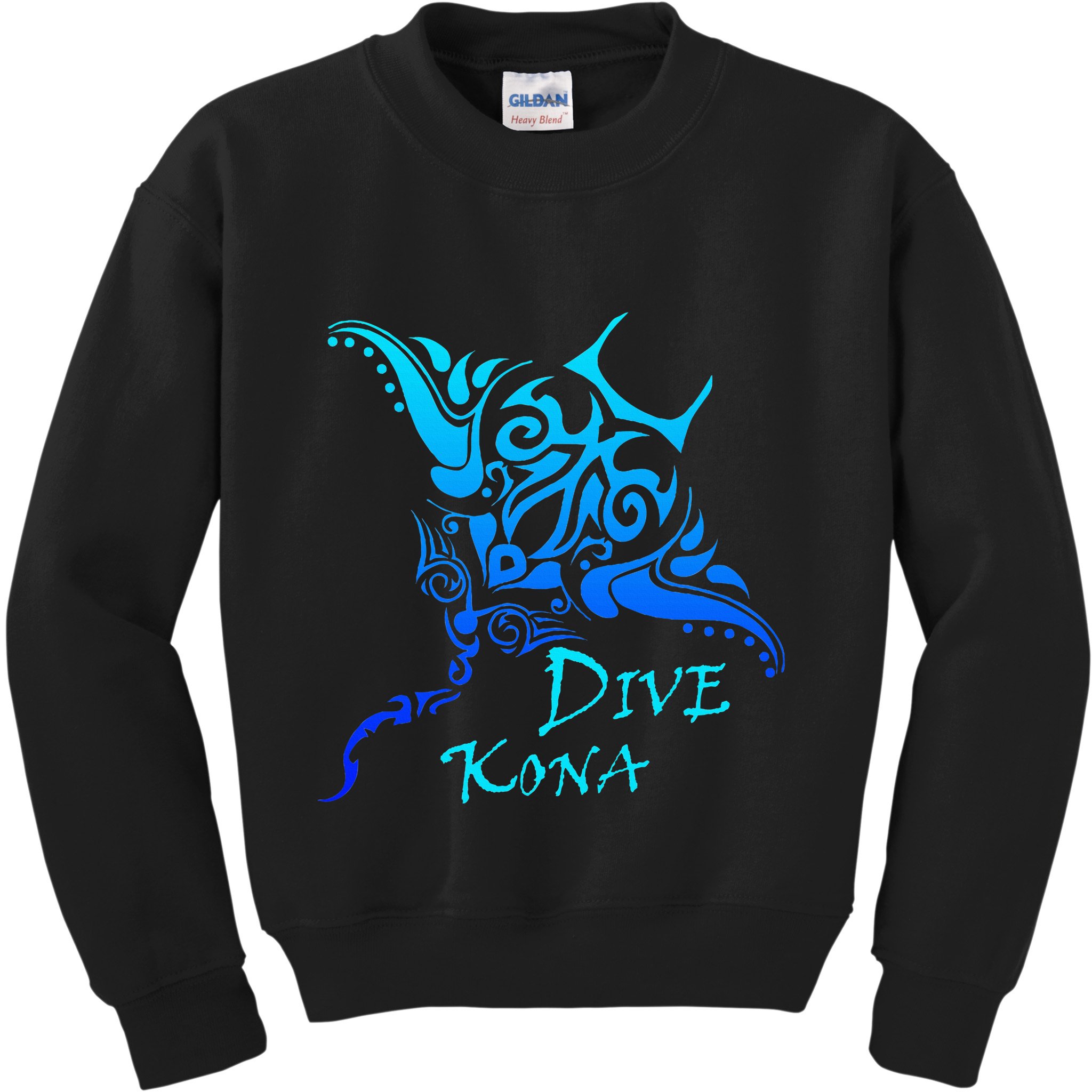 Dive Kona Hawaii Tribal Stingray Polynesian Tattoo Kids Sweatshirt