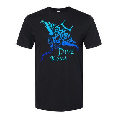 Dive Kona Hawaii Tribal Stingray Polynesian Tattoo Softstyle CVC T-Shirt