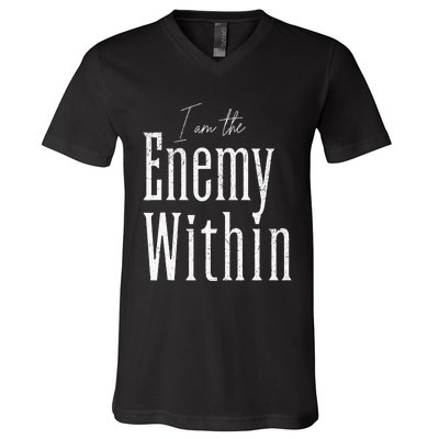 Democrat Kamala Harris Enemy Within Anti Trump Left Wing V-Neck T-Shirt