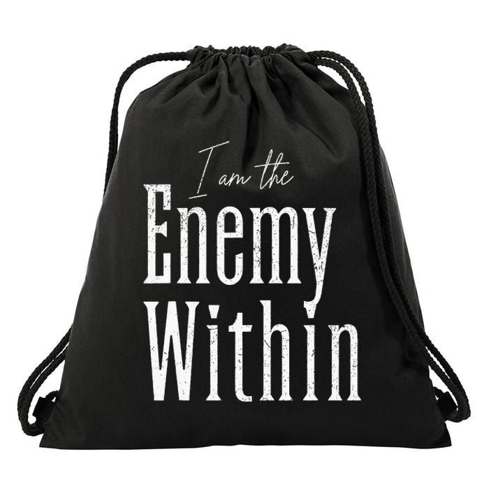 Democrat Kamala Harris Enemy Within Anti Trump Left Wing Drawstring Bag