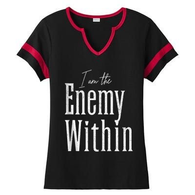 Democrat Kamala Harris Enemy Within Antitrump Left Wing Ladies Halftime Notch Neck Tee