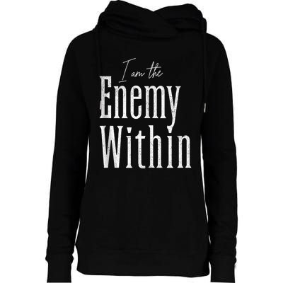 Democrat Kamala Harris Enemy Within Antitrump Left Wing Womens Funnel Neck Pullover Hood