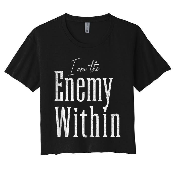 Democrat Kamala Harris Enemy Within Antitrump Left Wing Women's Crop Top Tee