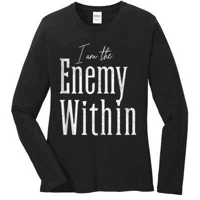 Democrat Kamala Harris Enemy Within Antitrump Left Wing Ladies Long Sleeve Shirt