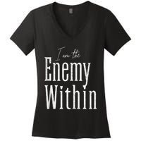 Democrat Kamala Harris Enemy Within Antitrump Left Wing Women's V-Neck T-Shirt