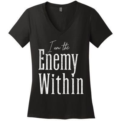 Democrat Kamala Harris Enemy Within Antitrump Left Wing Women's V-Neck T-Shirt