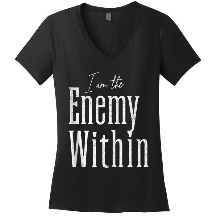 Democrat Kamala Harris Enemy Within Antitrump Left Wing Women's V-Neck T-Shirt