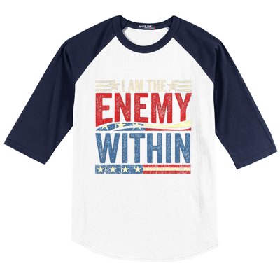 Democrat Kamala Harris Enemy Within Antitrump Left Wing Baseball Sleeve Shirt