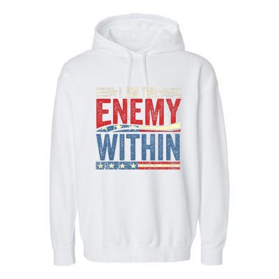 Democrat Kamala Harris Enemy Within Antitrump Left Wing Garment-Dyed Fleece Hoodie