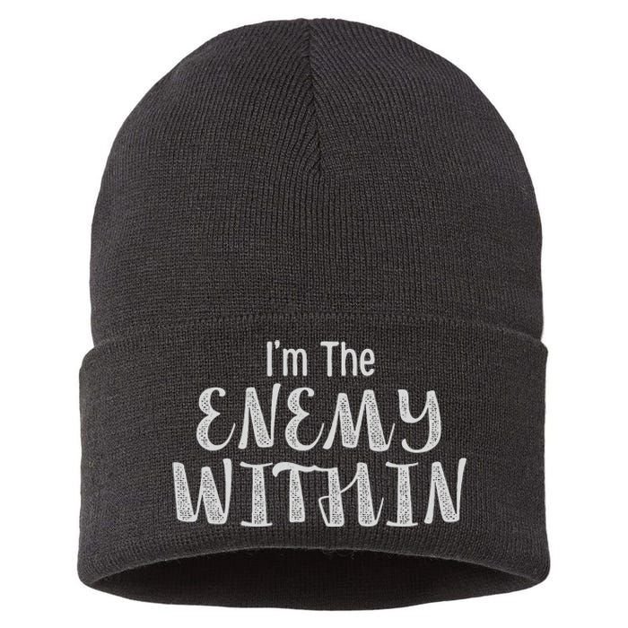 Democrat Kamala Harris Enemy Within Anti Trump Left Wing Sustainable Knit Beanie