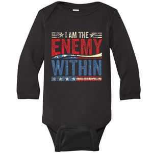 Democrat Kamala Harris Enemy Within Anti Trump Left Wing Baby Long Sleeve Bodysuit