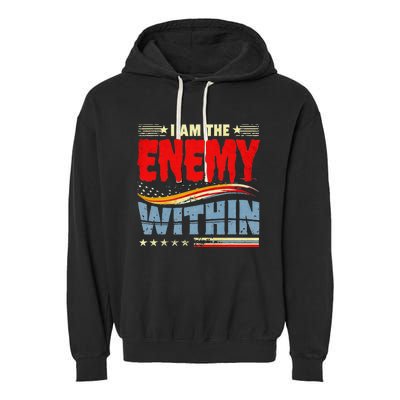 Democrat Kamala Harris Enemy Within Garment-Dyed Fleece Hoodie