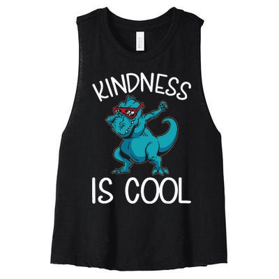 Dino Kindness Is Cool Kindness Women's Racerback Cropped Tank