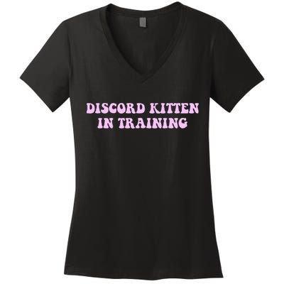 Discord Kitten In Training Apparel Women's V-Neck T-Shirt