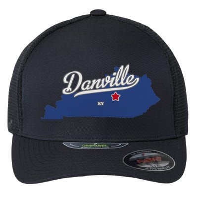 Danville Kentucky KY Map Flexfit Unipanel Trucker Cap