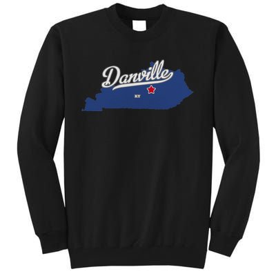 Danville Kentucky KY Map Tall Sweatshirt