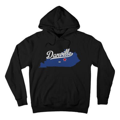 Danville Kentucky KY Map Tall Hoodie