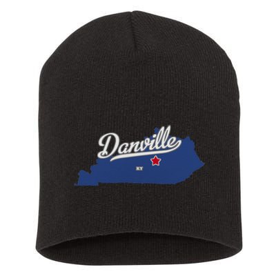 Danville Kentucky KY Map Short Acrylic Beanie