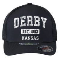 Derby Kansas Ks Vintage Sports Flexfit Unipanel Trucker Cap