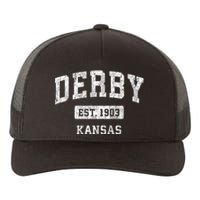 Derby Kansas Ks Vintage Sports Yupoong Adult 5-Panel Trucker Hat