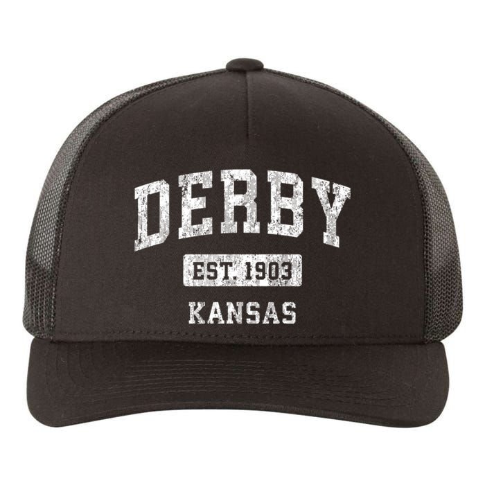 Derby Kansas Ks Vintage Sports Yupoong Adult 5-Panel Trucker Hat