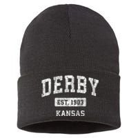 Derby Kansas Ks Vintage Sports Sustainable Knit Beanie