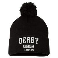 Derby Kansas Ks Vintage Sports Pom Pom 12in Knit Beanie