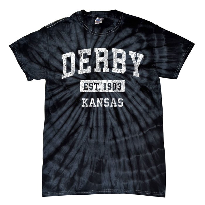 Derby Kansas Ks Vintage Sports Tie-Dye T-Shirt