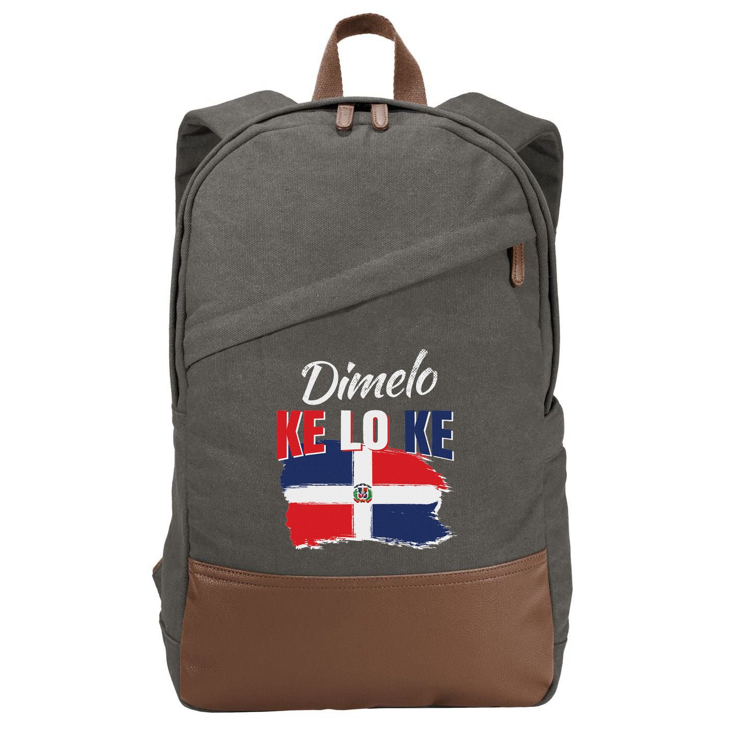 Dimelo Ke Lo Ke Dominican Republic Flag Cotton Canvas Backpack