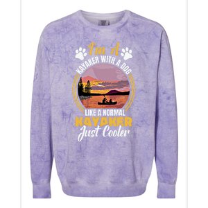 Dog Kayak Lake Kayaking With Dog Life Vest For Kayaking Dog Gift Colorblast Crewneck Sweatshirt