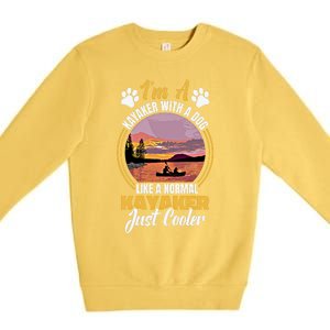 Dog Kayak Lake Kayaking With Dog Life Vest For Kayaking Dog Gift Premium Crewneck Sweatshirt