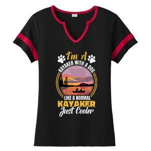 Dog Kayak Lake Kayaking With Dog Life Vest For Kayaking Dog Gift Ladies Halftime Notch Neck Tee