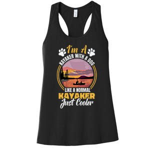 Dog Kayak Lake Kayaking With Dog Life Vest For Kayaking Dog Gift Women's Racerback Tank