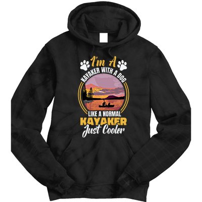 Dog Kayak Lake Kayaking With Dog Life Vest For Kayaking Dog Gift Tie Dye Hoodie