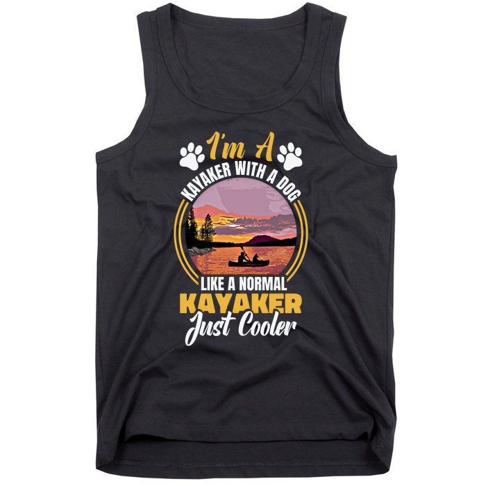 Dog Kayak Lake Kayaking With Dog Life Vest For Kayaking Dog Gift Tank Top