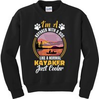 Dog Kayak Lake Kayaking With Dog Life Vest For Kayaking Dog Gift Kids Sweatshirt