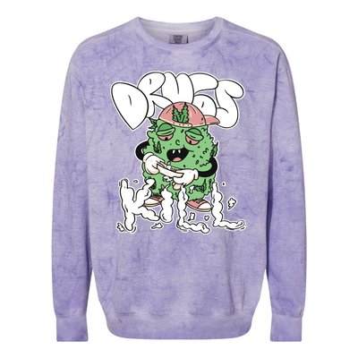 Drugs Kill Marijuana Bud Cartoon Colorblast Crewneck Sweatshirt