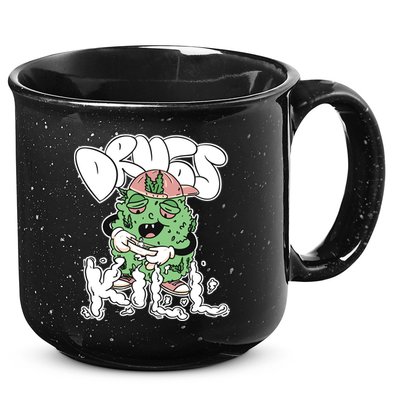 Drugs Kill Marijuana Bud Cartoon 15oz Campfire Ceramic Mug