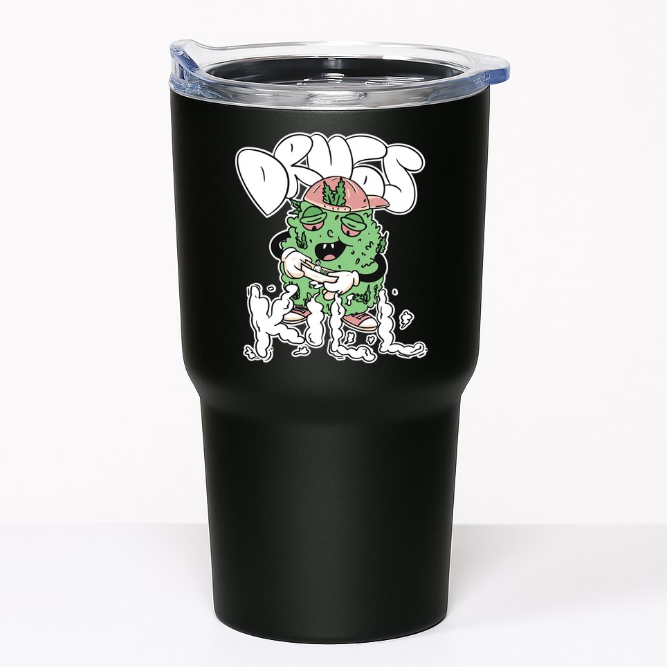 Drugs Kill Marijuana Bud Cartoon Tumbler