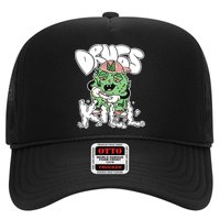 Drugs Kill Marijuana Bud Cartoon Trucker Hat