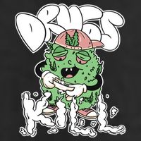 Drugs Kill Marijuana Bud Cartoon Trucker Hat