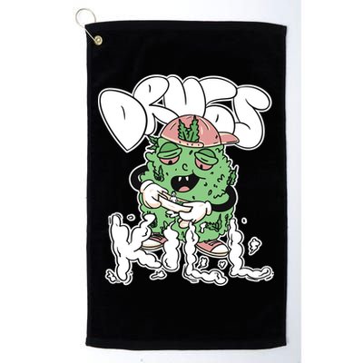 Drugs Kill Marijuana Bud Cartoon Golf Towel