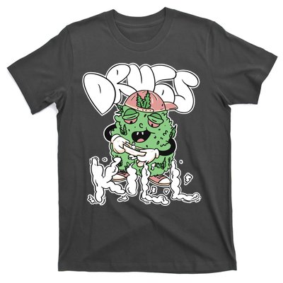 Drugs Kill Marijuana Bud Cartoon T-Shirt