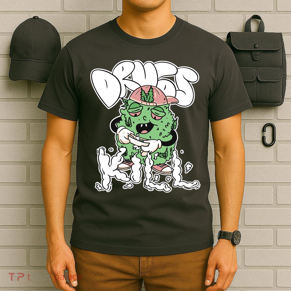 Drugs Kill Marijuana Bud Cartoon T-Shirt